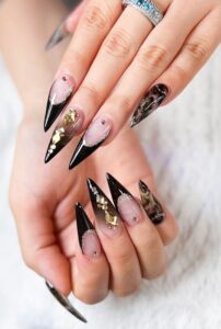 Matte Black Halloween Nails
