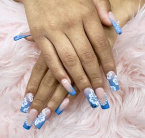 Ocean Ombre nails