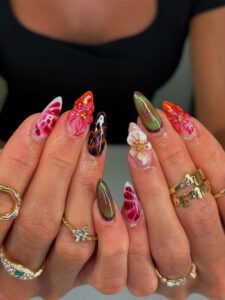 Bold brights nails