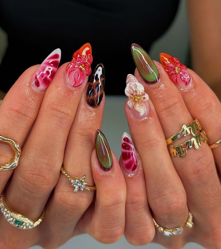 Bold brights nails