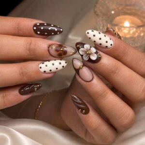 Mocha and chocolate brown nails